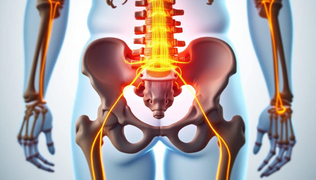 découvrez les causes, symptômes et traitements de la compression du nerf crural, responsable de la cruralgie sciatique, une douleur irradiant la cuisse.