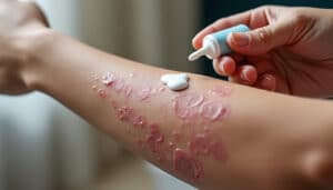 découvrez comment l'application de pommades aux corticoïdes locaux est utilisée dans le traitement du psoriasis pour soulager efficacement l'inflammation et les symptômes cutanés.