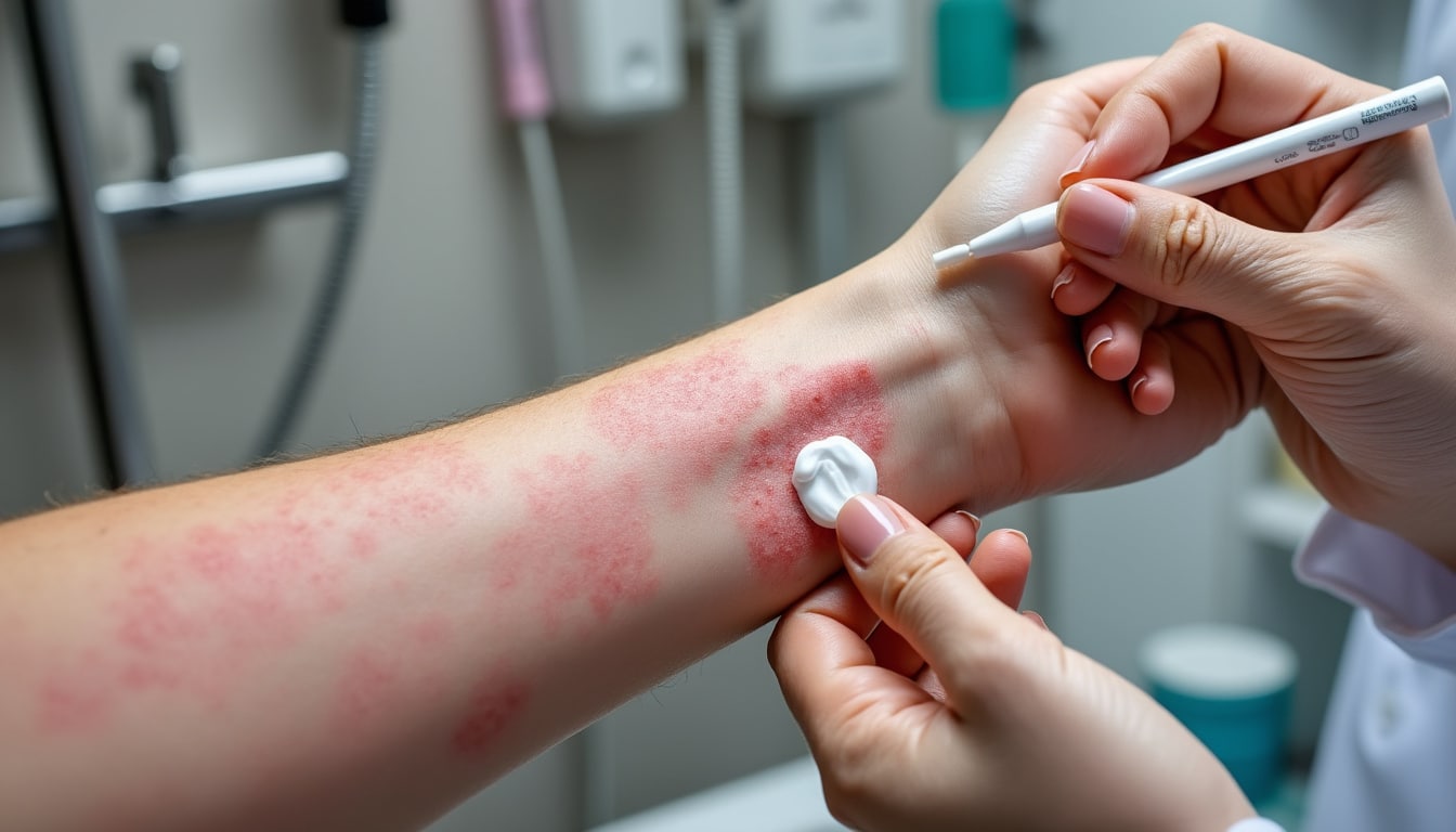 découvrez comment l'application de pommades aux corticoïdes locaux s'intègre efficacement dans le traitement du psoriasis pour soulager les symptômes et améliorer la qualité de vie.