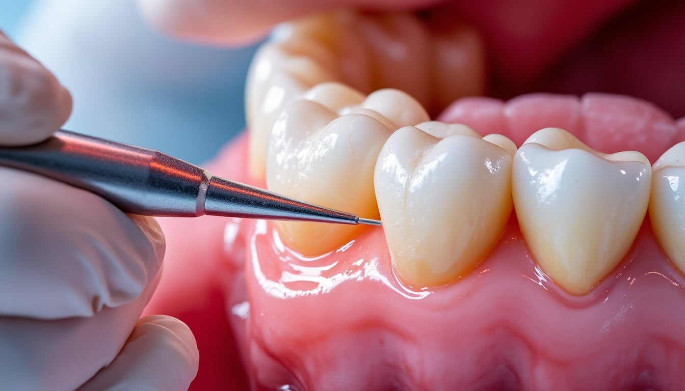 le détartrage sous-gingival profond permet de traiter efficacement la parodontite en éliminant le tartre et les bactéries sous les gencives pour préserver la santé bucco-dentaire.